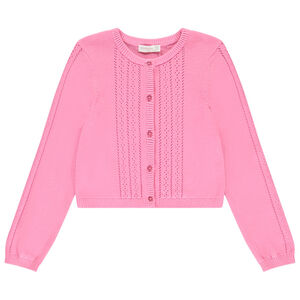 Gilet manches longues avec jeux de points fille 