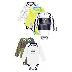 Lot de 5 bodies manches longues assortis motif cerf 