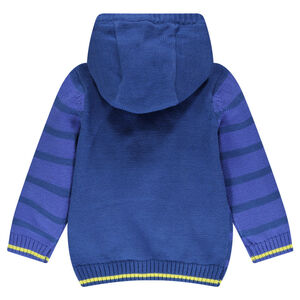 Pull en tricot rayé à capuche 