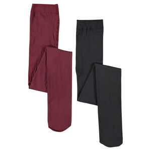 Lot de 2 collants fins unis 