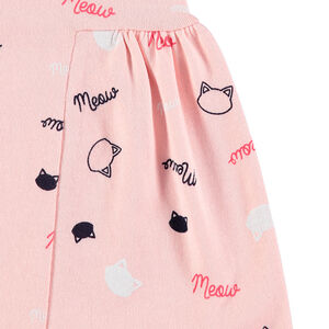 Robe en molleton manches courtes avec motifs fantaisie printés 