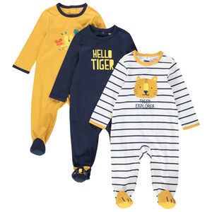 Lot de 3 dors-bien en jersey pour bébé garçon avec tigres printés 