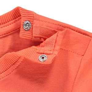 Tee-shirt manches courtes uni avec print fantaisie 