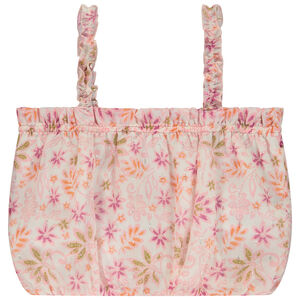 Crop top effet boule imprimé floral fille 