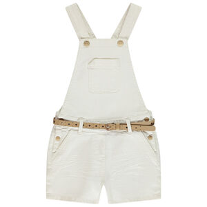 Salopette courte en jean avec ceinture fille 