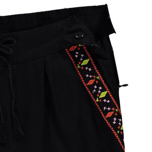 Junior - Pantacourt large et fluide avec broderies 