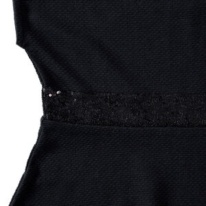 Junior - Robe manches courtes avec bandeau en sequins noirs 