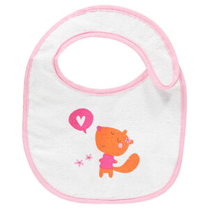 Bavoir court en éponge et PVC avec animal printé 