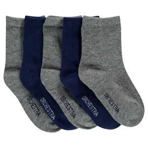 Lot de 5 paires de chaussettes unies 