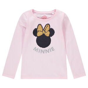 Tee-shirt manches longues avec Minnie Disney en sequins magiques  