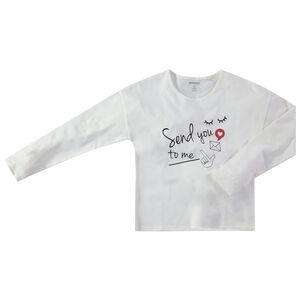 Junior - T-shirt manches longues uni à message printé 