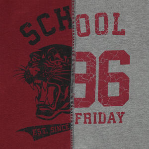 Tee-shirt manches longues bicolore effet trompe l'oeil 