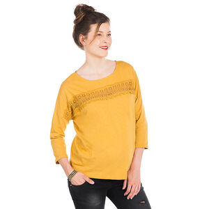 Tee-shirt manches longues de grossesse avec empiècement dentelle 