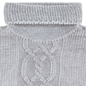Junior - Pull chenille à col roulé et mailles torsadées 