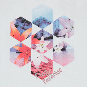 Tee-shirt manches courtes forme boîte print fantaisie 