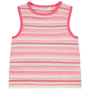 Débardeur en maille crochet effet ajouré fille 