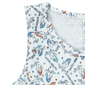 Débardeur en jersey slub imprimé all-over 