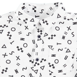 Chemise manches longues en coton avec motifs graphiques all-over 