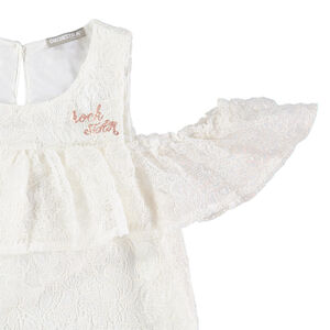 Junior - Tunique en dentelle avec épaules ajourées 