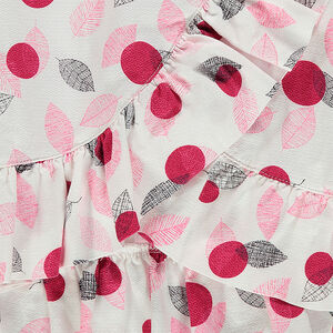 Top volanté sans manches à feuilles imprimées all-over 