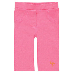 Legging corsaire rose fluo à taille élastiquée 