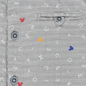 Chemise manches longues avec lettres et serti Mickey Disney 