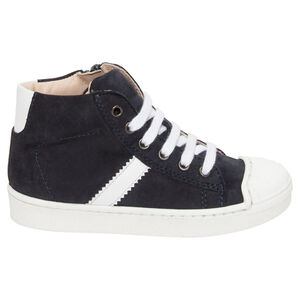 Baskets montantes en cuir suédé avec bande contrastée 