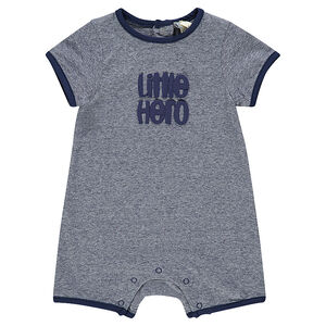 Combinaison courte en jersey avec inscription printée 