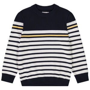 Pull en tricot rayé esprit marinière garçon 