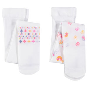 Lot de 2 collants fins avec motifs contrastés 