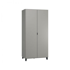 Armoire Simple 2 portes - Gris / Noir 