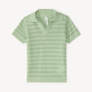 Polo manches courtes tricot fantaisie ajouré pour bébé garçon 
