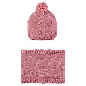 Ensemble bonnet et snood en tricot doublés de micropolaire 