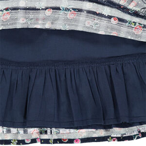 Junior - Robe en coton fantaisie volantée avec fleurs all-over  