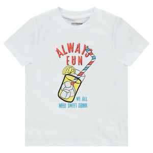 Tee-shirt manches courtes en jersey avec boisson printée 