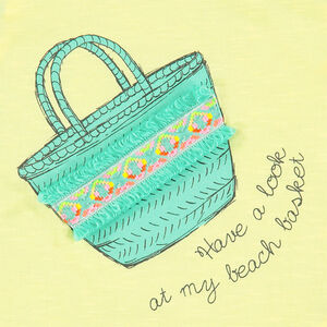 Débardeur en jersey avec panier printé et broderies 