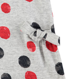 Robe manches courtes en maille à pois colorés 