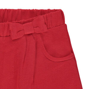 Pantalon de jogging en molleton uni avec nuage printé sur les genoux 