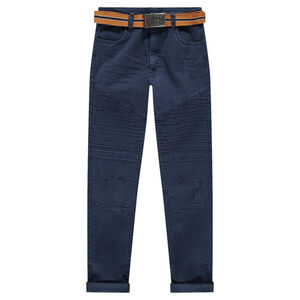 Pantalon en twill coupe slim avec ceinture amovible 