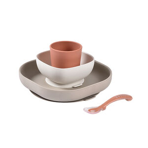 Coffret repas 4 pièces en silicone terracotta 