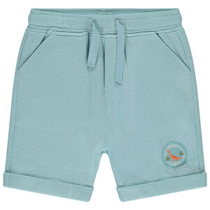 Bermuda en nid d'abeille avec patch dino pour bébé garçon 