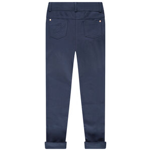 Pantalon skinny en twill à découpes fantaisie 