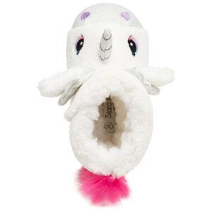 Chaussons "licorne" forme bottes avec crinière rose 