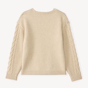 Pull fille en tricot à torsades 