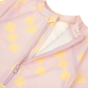 Maillot de bain manches courtes T98 (25-36 mois) Checkerboard Pale Pink/Yellow 