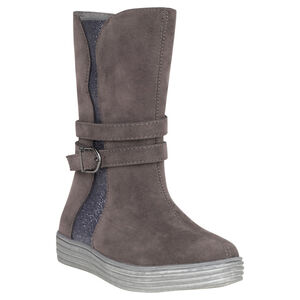 Bottes effet daim avec empiècement pailleté et double bride 