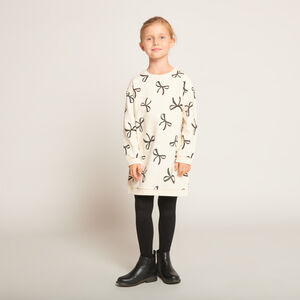 Robe en molleton imprimé nœuds fille 