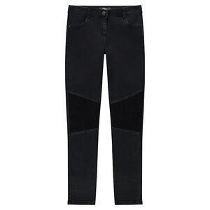 Junior - Jeans slim effet used avec sequins sur les jambes 