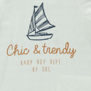 Ensemble avec tee-shirt manches courtes print voilier et bermuda 