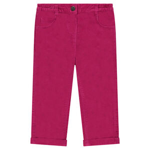 Pantalon coupe droite en velours avec poches brodées 